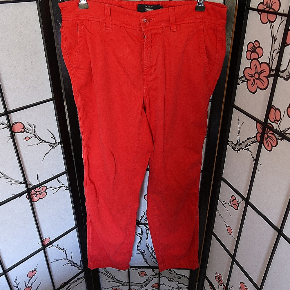 J. Crew Chino Red Skinny Jeans Size 4